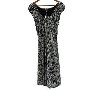 Kenneth Cole Reaction NEW Black & White Tribal Print Midi Dress Size L